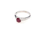 Bague 53 Bague solitaire rubis diamants en or blanc 58 Facettes 20342