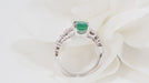 Ring 53 White gold, emerald and diamond ring 58 Facettes 32626