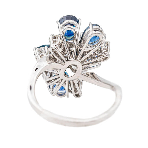 Bague 49 Bague Cocktail Or blanc Diamant, Saphir 58 Facettes 3263781CN