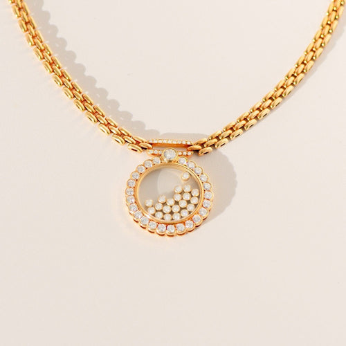 Collier CHOPARD - Collier « Happy Diamonds » sur mesure, or jaune et diamants 58 Facettes 3293