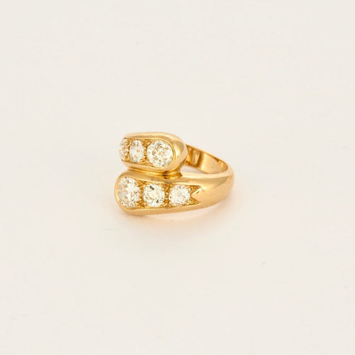 Bague 51 Bague Croisée or jaune, diamants anciens 58 Facettes