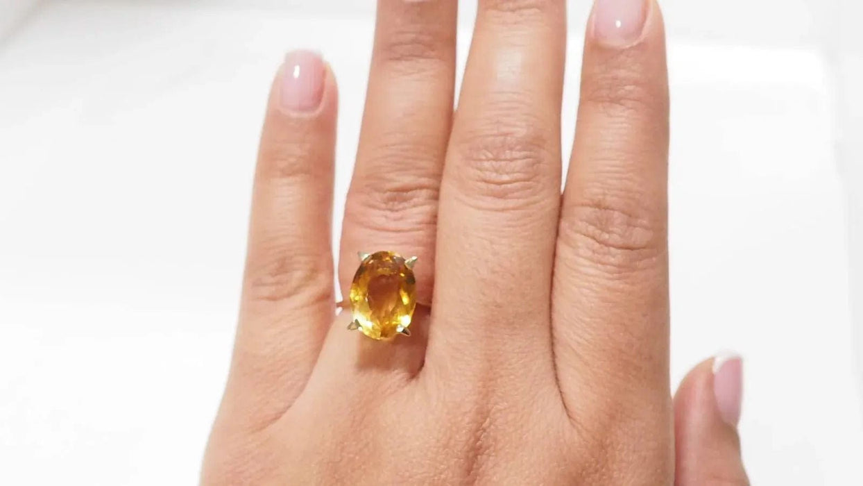 Bague 52.5 Bague vintage or jaune et citrine 58 Facettes 32983