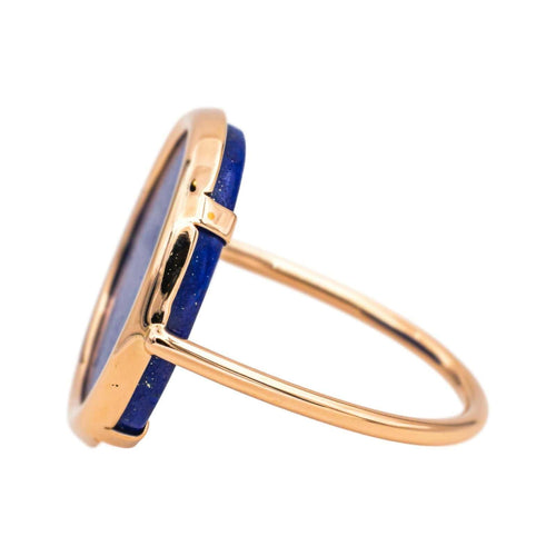 Bague 53 Ginette NY Bague Ever Lapis Disc Ring Or rose Lapis lazuli 58 Facettes 4970139RV