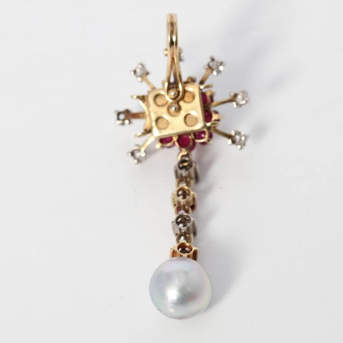 Pendentif pendentif avec perles, rubis et diamants 58 Facettes E362036