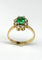 Bague 55.5 Bague rosette contemporaine en or jaune avec une émeraude de 0,6 ct AA+ et des diamants de 0,32 ct 58 Facettes E37
