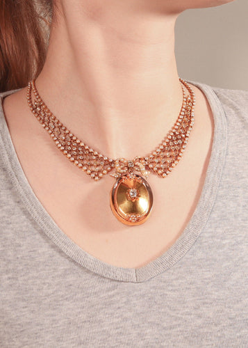 Collier Collier en diamant victorien : un chef-d'œuvre luxueux en or et perles 58 Facettes 24211-0279