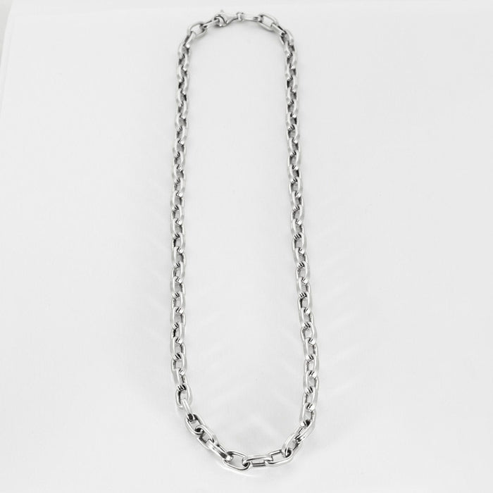 Collier Collier or blanc maille forçat 58 Facettes LP759