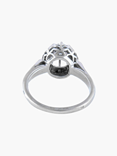 Bague 53 Solitaire Rétro Or Blanc Diamant 58 Facettes