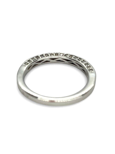 Bague 52 Demi-alliance or blanc et diamants 0,4 ct 58 Facettes 00079801