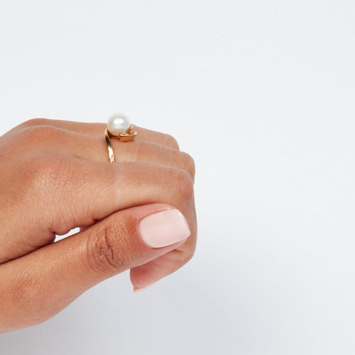 Bague Or Jaune - Perle de culture