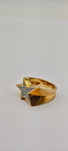 Bague Bague étoile pavée de diamants en or jaune 18k 58 Facettes 21021008