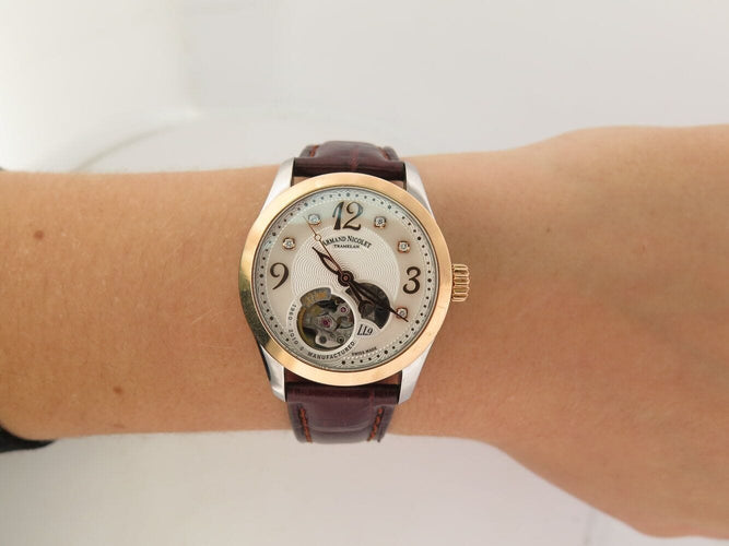 Montre montre ARMAND NICOLET ll9 8653a-an-p953mr8 34mm acier or rose 18k diamants 58 Facettes 270559