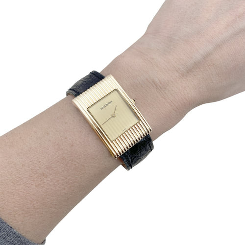 Montre Montre Boucheron, "Reflet", or jaune, cuir. 58 Facettes 35116