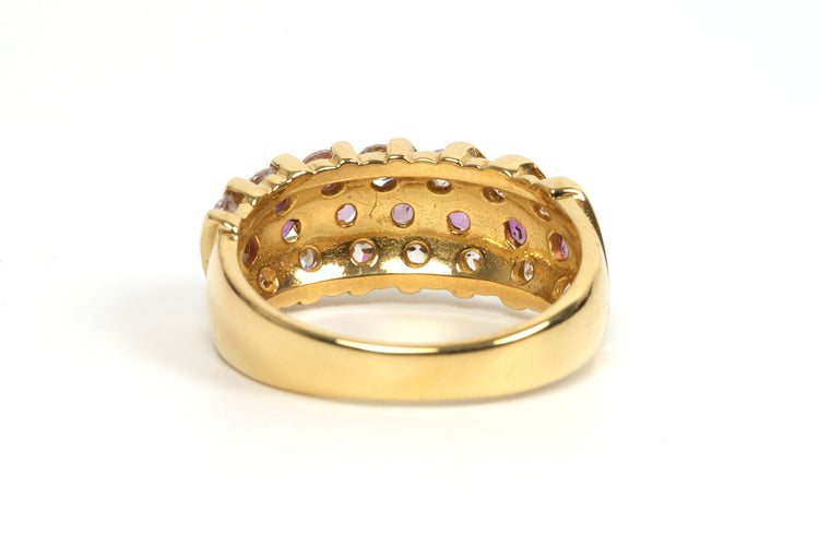 Bague 54 Bague contemporaine or jaune, rubis, diamants 58 Facettes 21786