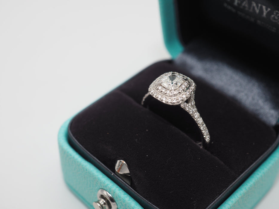 Bague 52 TIFFANY & CO. - Bague Soleste platine et diamants 58 Facettes