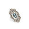 Bague 56 Bague en platine avec aigue-marine et diamants 58 Facettes