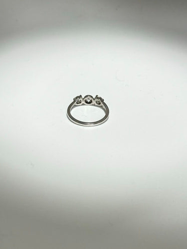 Bague or blanc trilogie diamants