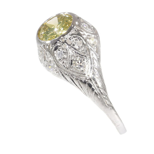 Bague 58 Étincelle d'amour des années 1950 : bague en diamant brun orangé intense 58 Facettes 21028-0224