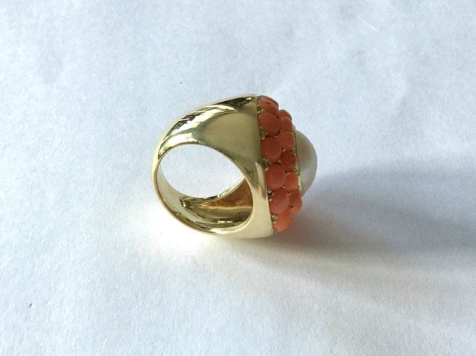 Bague 50.5 Bague Or, perle & corail 58 Facettes 626374