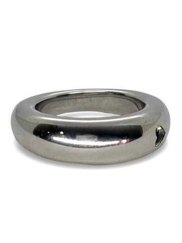 Bague 53 Chaumet - Bague Jonc or blanc et saphir vert 58 Facettes 900