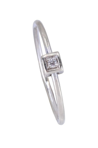 Bague 53 Bague or blanc diamant 58 Facettes 094291