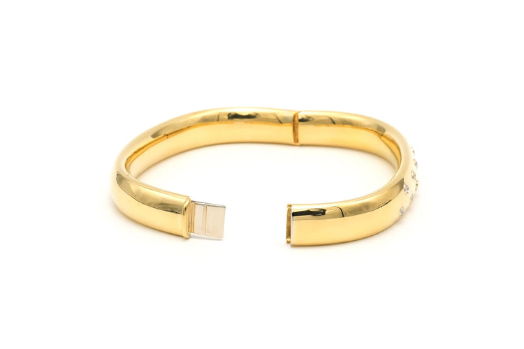 Bracelet Bracelet contemporain en or jaune serti de diamants taille brillant 58 Facettes B671