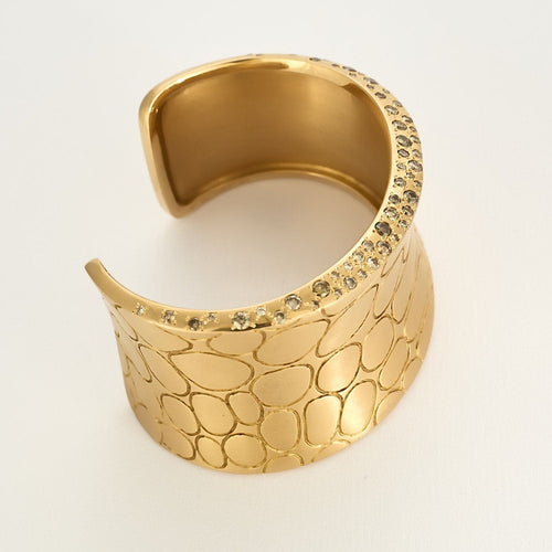 Bracelet POMELLATO - Bracelet en or rose représentant des écailles de crocodile sertie de diamants 58 Facettes