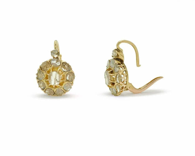Boucles d'oreilles Boucles d'oreilles en or jaune avec diamants 58 Facettes 7526