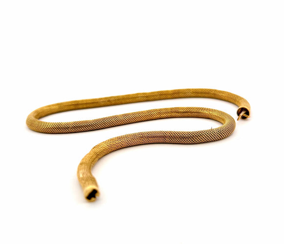 Collier Collier vintage maille tubogas en or 18 carats 58 Facettes