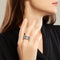 Bague 58 BULGARI - Bague B.Zero1 or blanc et topazes 58 Facettes