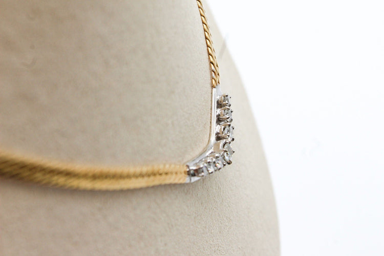 Collier Collier maille anglaise or jaune, diamants 58 Facettes 250197