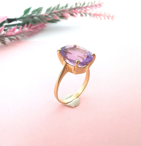 Bague 54.5 Bague Améthyste Ovale 58 Facettes AA 1601
