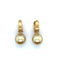 Boucles D’Oreilles en Perles Champagne et Or Jaune
