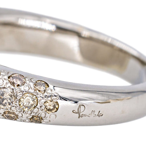 Bague 51 Pomellato  Bague Luna Or blanc Pierre de lune, Diamant brun 58 Facettes 3230374CN