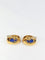 Boucles d'oreilles Clips d’oreilles en or, verre bleu, cornaline 58 Facettes 523