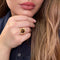Bague 55 Bague Fleur Or Jaune Oeil de Tigre 58 Facettes 79-GSJE423