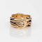 Bague Vintage Diamond Leaves Band Sz 6.75 Ring 9mm 14k Yellow Gold Wide Leaf Jewelry 58 Facettes G12840