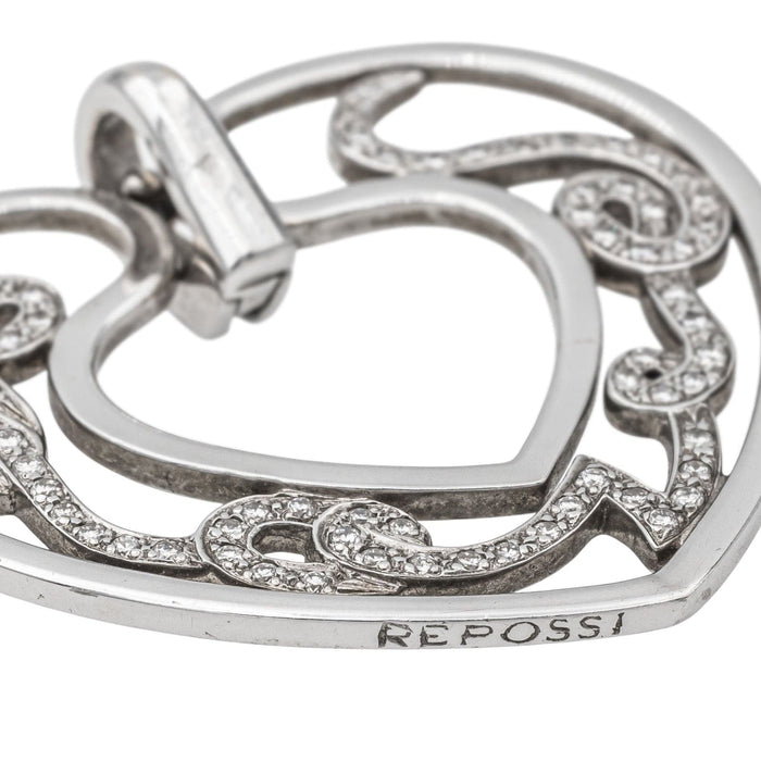 Pendentif Repossi Pendentif Coeur Love Or blanc Diamant 58 Facettes 577672GD