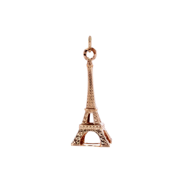 Pendentif breloque tour Eiffel or rose