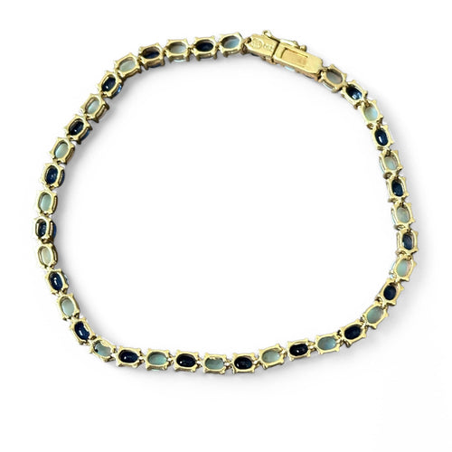 Bracelet or jaune serti de saphirs et opales