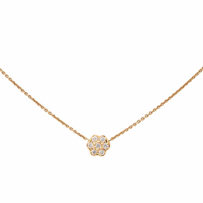 Pendentif Ginette NY Collier Mini diamond lotus on chain Or rose Diamant 58 Facettes 2595547CN