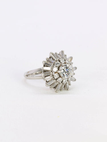 Bague 49 Bague soleil or blanc diamants 2.8 ct 58 Facettes 886