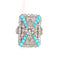 Bague 55 Platinum Art Déco Style Diamond Turquoise Ring 58 Facettes