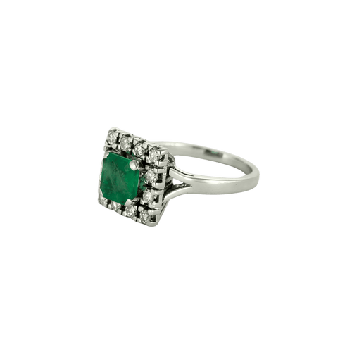 Bague 55 BAGUE CARRÉE, OR ÉMERAUDE & DIAMANTS. 58 Facettes BO/240039