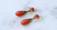 Boucles d'oreilles Boucles d'oreilles anciennes or jaune, goutte corail et diamant 58 Facettes