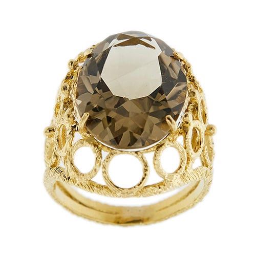 Bague 52 Bague en quartz fumé 58 Facettes 34882
