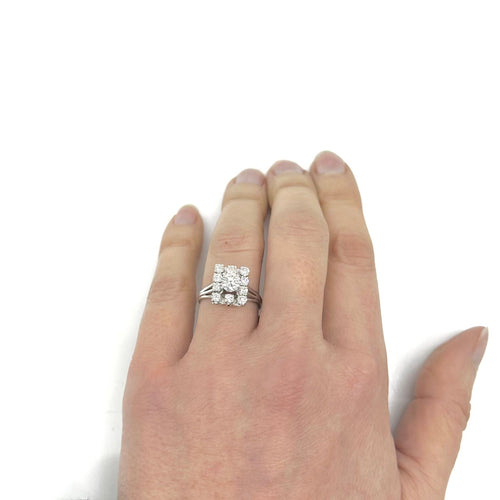 Bague or blanc et diamants