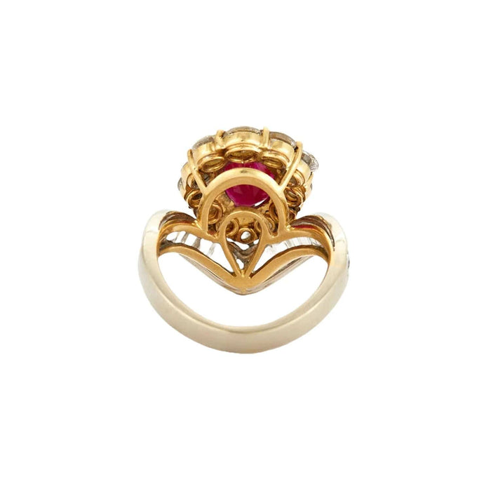 Bague 52 Bague pompadour rubis et diamants 58 Facettes BO/230062/