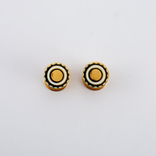 Boutons de manchette Boutons de Manchette Anciens Or Email 58 Facettes