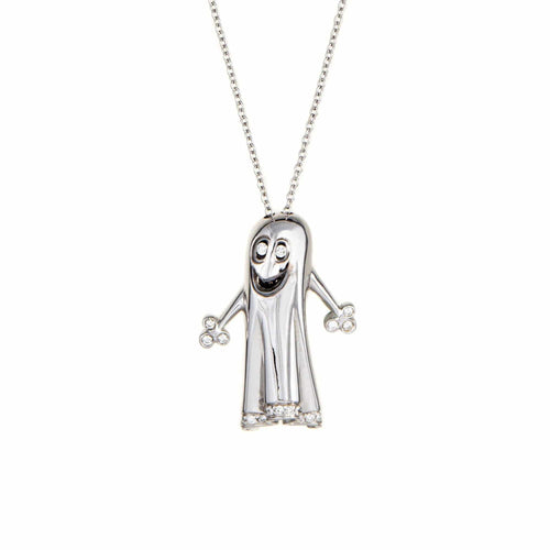 Collier Collier fantôme en or blanc et diamants 58 Facettes G13708